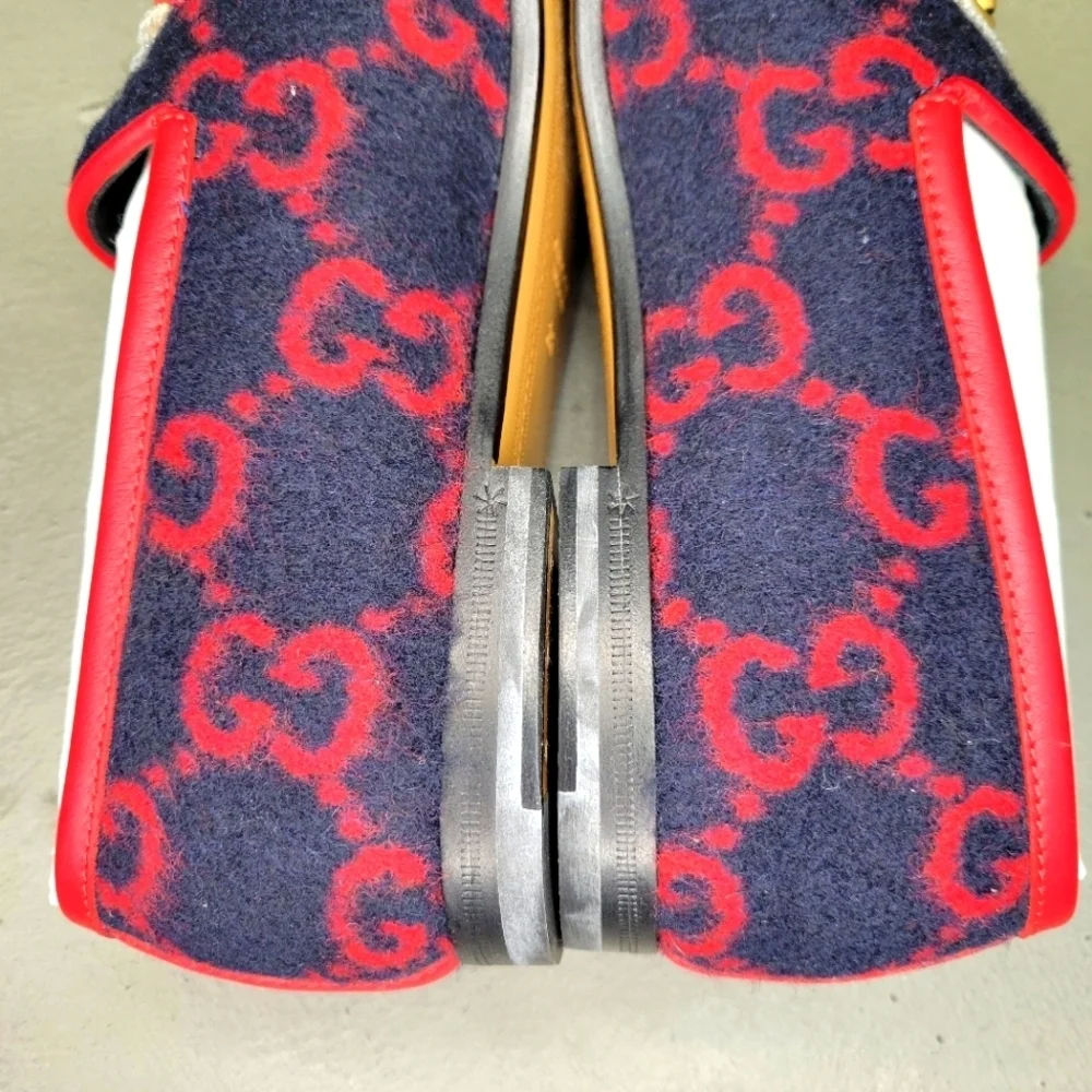[BNIB] Gucci New Jordaan Wool GG Logo Horsebit Loafer Women 36